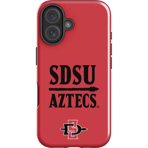 San Diego State University Aztecs Red iPhone 16 Plus Impact Case